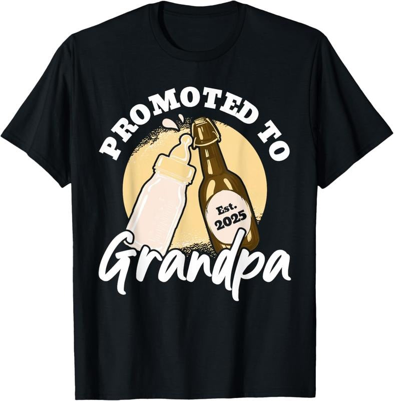 100% Cotton Promoted To Grandpa 2025 T-Shirt Hoodie, Sweatshirt | HypeCrazeTee.com