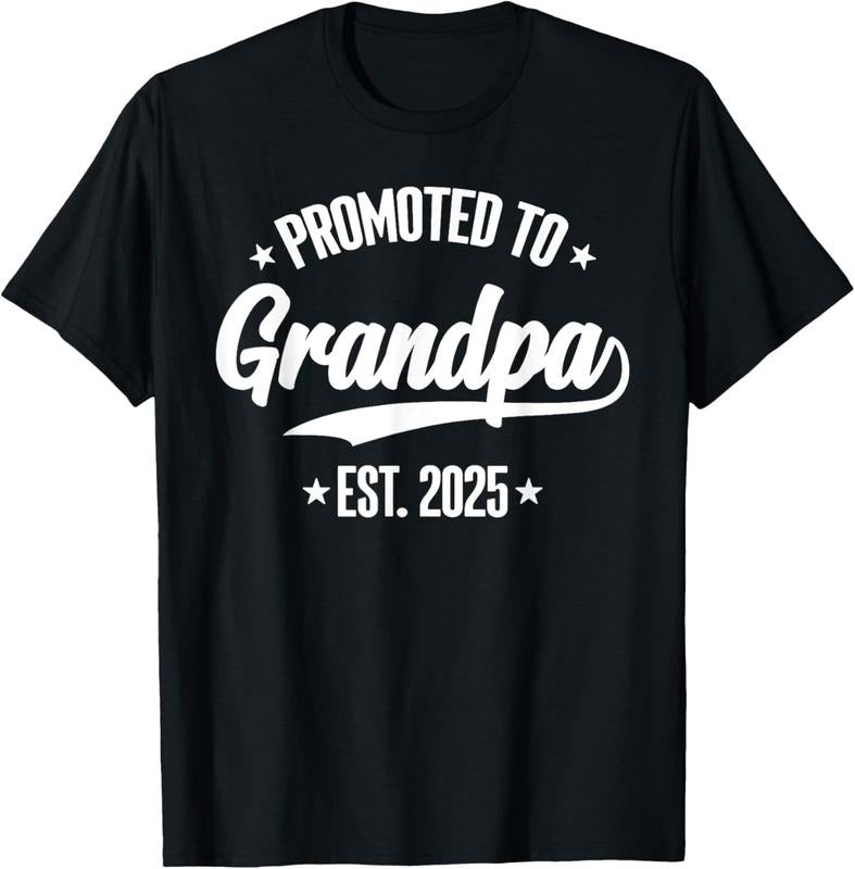 100% Cotton Promoted To Grandpa Est 2025 Grandfather To Be T-Shirt Hoodie, Sweatshirt | HypeCrazeTee.com