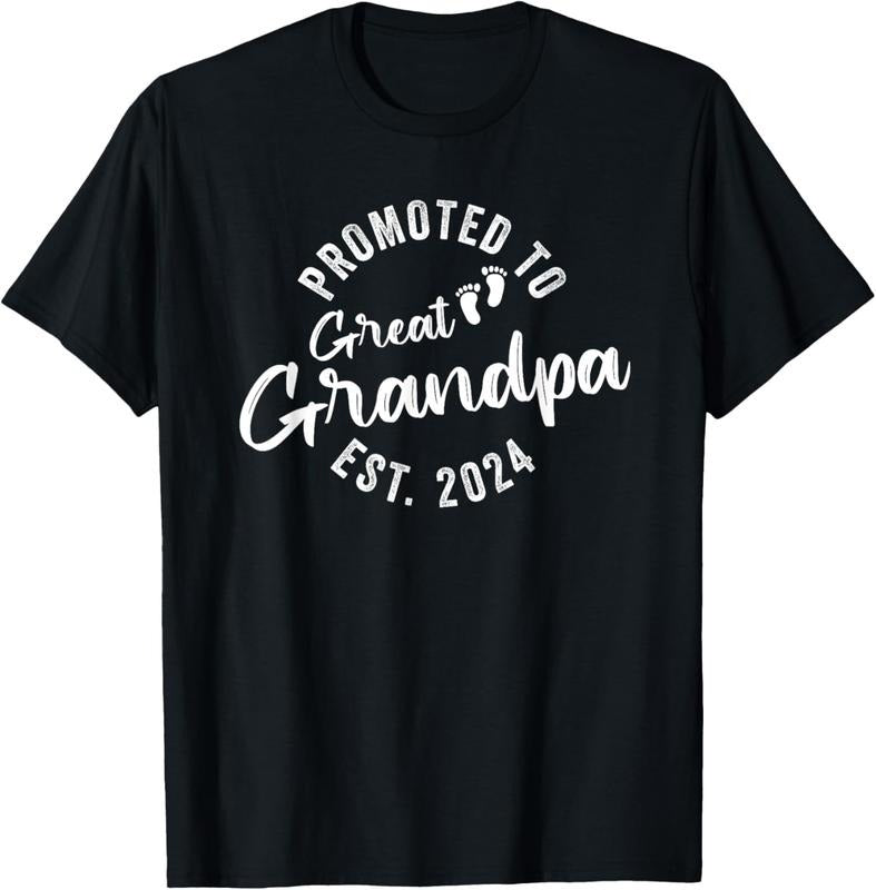 100% Cotton Promoted To Great Grandpa 2024 T-Shirt Hoodie, Sweatshirt | HypeCrazeTee.com