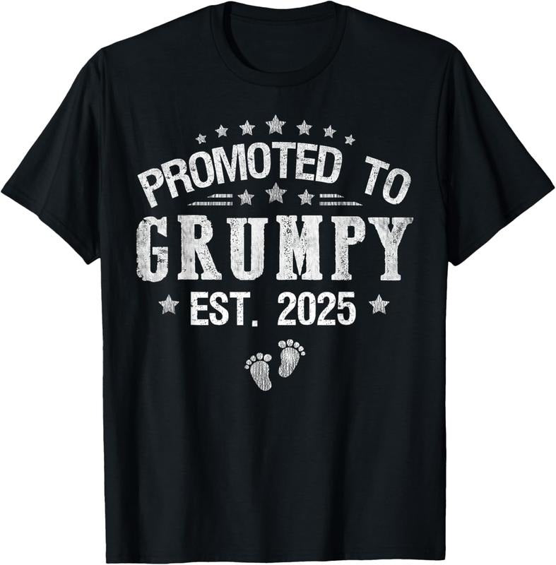 100% Cotton Promoted To Grumpy est.2025 Father's Day First time Grumpy T-Shirt Hoodie, Sweatshirt | HypeCrazeTee.com