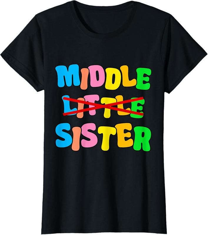 100% Cotton Promoted To Middle Sister  Announcement Funny Gifts T-Shirt Hoodie, Sweatshirt | HypeCrazeTee.com