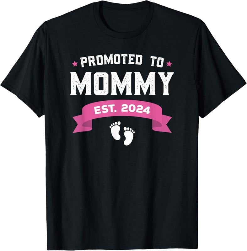 100% Cotton Promoted To Mommy Est. 2024 New Mom Gift First Mommy T-Shirt Hoodie, Sweatshirt | HypeCrazeTee.com