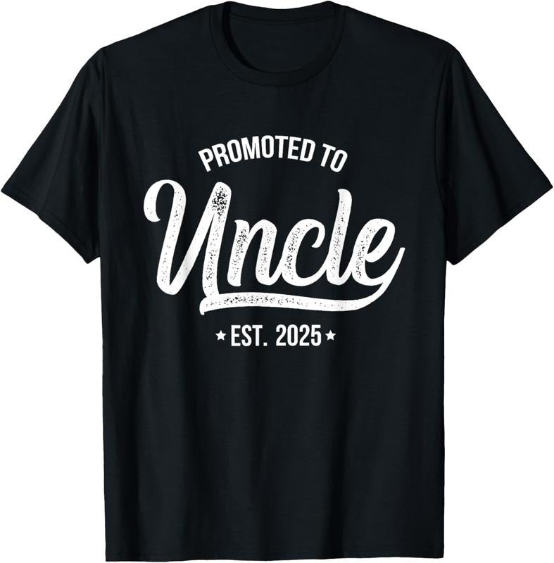 100% Cotton Promoted To Uncle 2025 New Uncle Announcement Uncle Est 2025 T-Shirt Hoodie, Sweatshirt | HypeCrazeTee.com