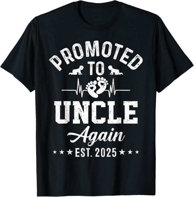 100% Cotton Promoted To Uncle Again Est 2025 Pregnancy Announcement T-Shirt Hoodie, Sweatshirt | HypeCrazeTee.com