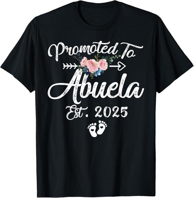 100% Cotton Promoted to Abuela 2025 Mothers Day First Time Mom Pregnancy T-Shirt Hoodie, Sweatshirt | HypeCrazeTee.com