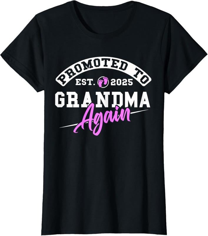 100% Cotton Promoted to Grandma Again New  Soon to Be Granny 2025 T-Shirt Hoodie, Sweatshirt | HypeCrazeTee.com