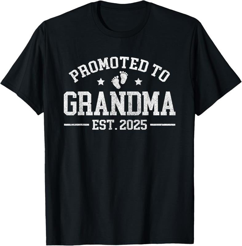 100% Cotton Promoted to Grandma est. 2025 Grandparents Baby Announcement T-Shirt Hoodie, Sweatshirt | HypeCrazeTee.com
