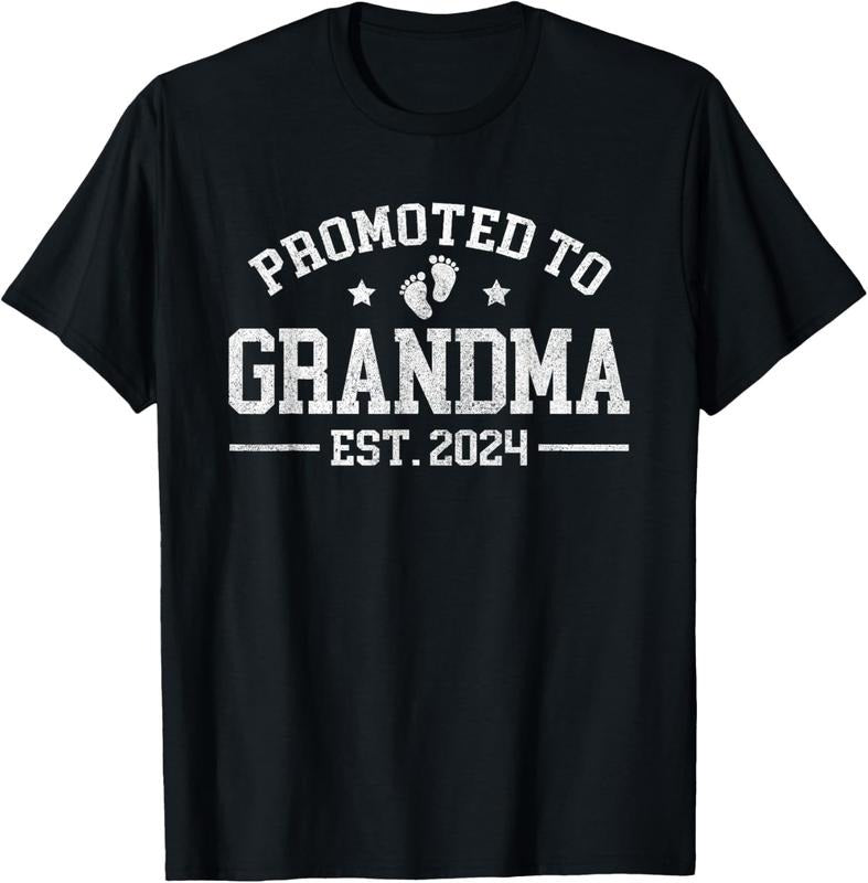 100% Cotton Promoted to Grandma est. 2024 Grandparents  Announcement T-Shirt Hoodie, Sweatshirt | HypeCrazeTee.com