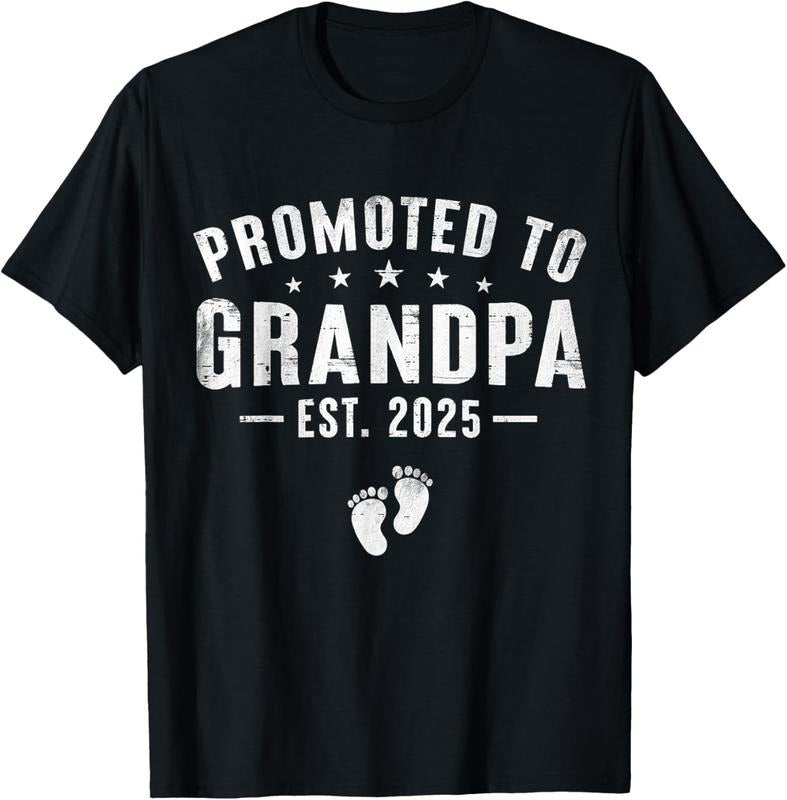 100% Cotton Promoted to Grandpa 2025 Soon to Be Grandfather New Grandpa T-Shirtstyle{n002}2 T-Shirts, Hoodie, Sweatshirt