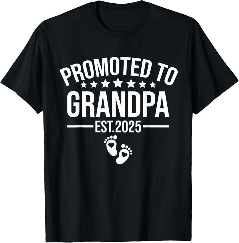 100% Cotton Promoted to Grandpa Est 2025 New Grandpa Established 2025 T-Shirt Hoodie, Sweatshirt | HypeCrazeTee.com