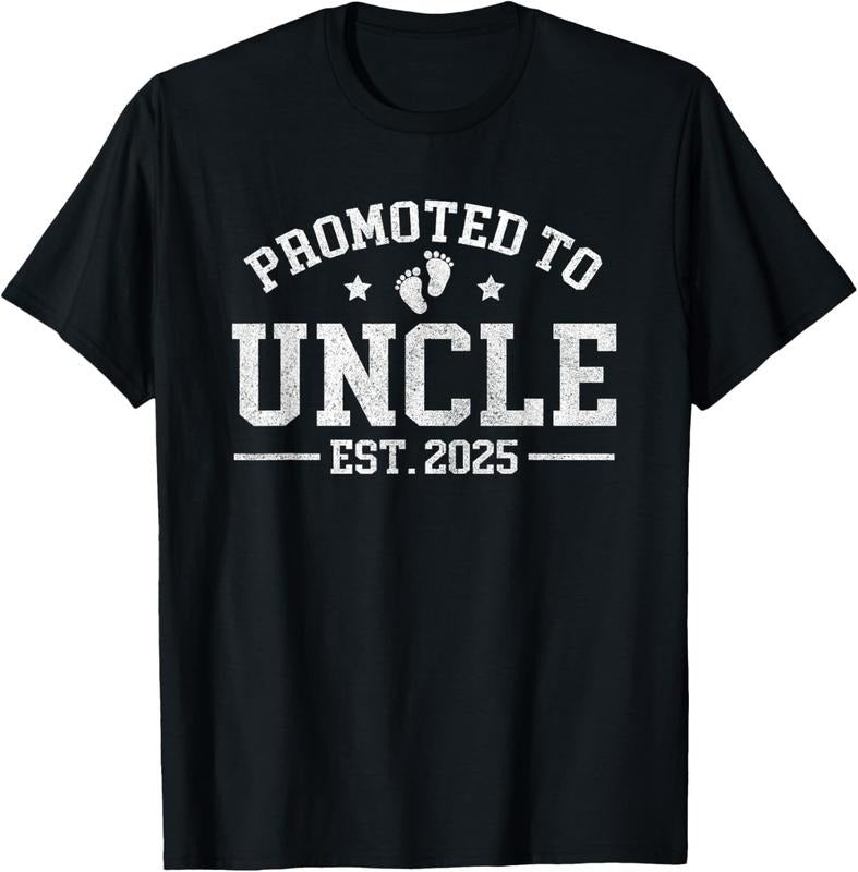 100% Cotton Promoted to Uncle est. 2025  Announcement for Uncle T-Shirt Hoodie, Sweatshirt | HypeCrazeTee.com