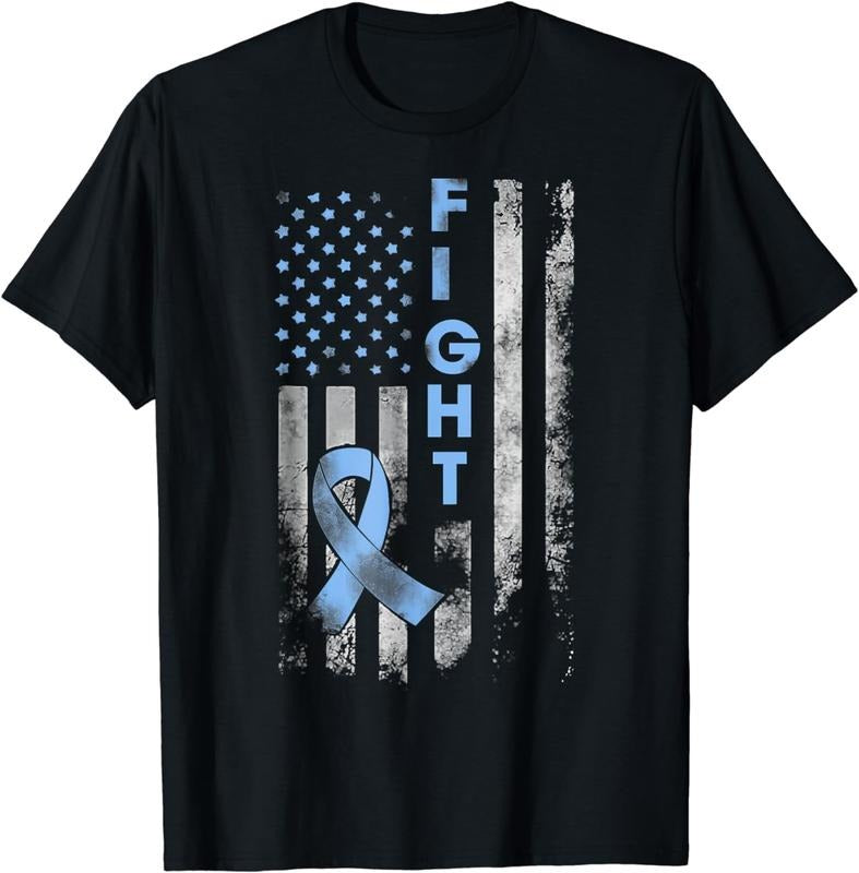 [100% Cotton]Prostate Cancer Awareness Shirt Fight American Flag Gifts T-Shirt Hoodie, Sweatshirt | HypeCrazeTee.com