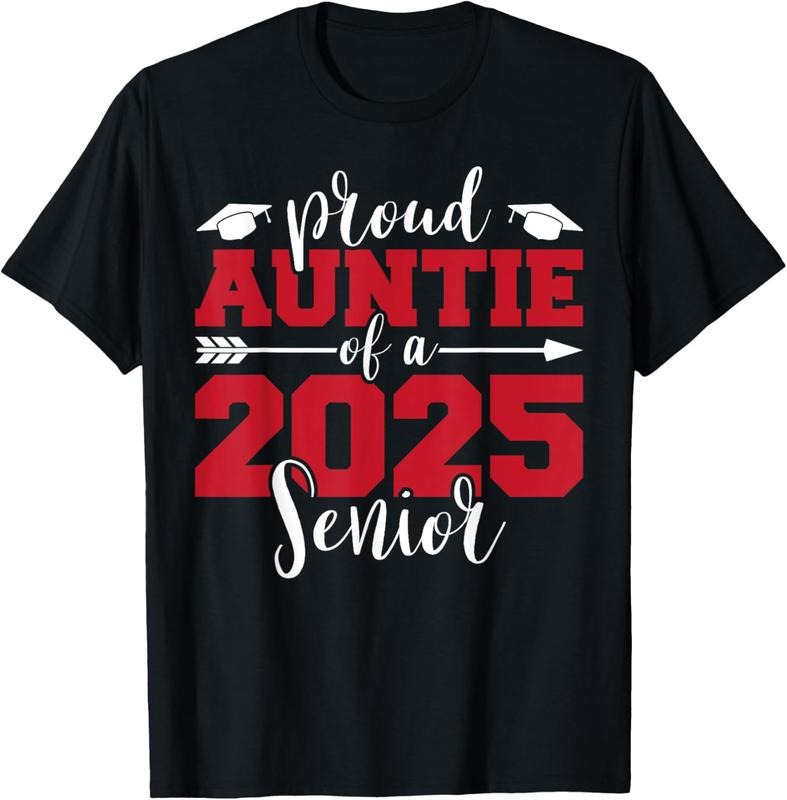 100% Cotton Proud Auntie Of A 2025 Senior Graduate Family Graduation T-Shirt Hoodie, Sweatshirt | HypeCrazeTee.com