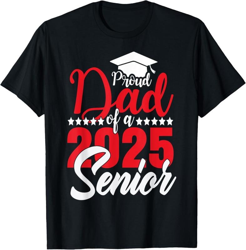 100% Cotton Proud Dad Of A 2025 Senior Dad Class Of 2025 Graduation T-Shirt Hoodie, Sweatshirt | HypeCrazeTee.com
