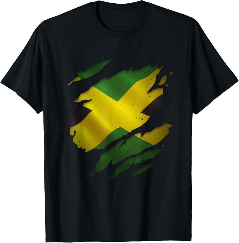 100% Cotton Proud Jamaican Fashion Shirts | Torn Ripped Jamaica Flag T-Shirt Hoodie, Sweatshirt | HypeCrazeTee.com