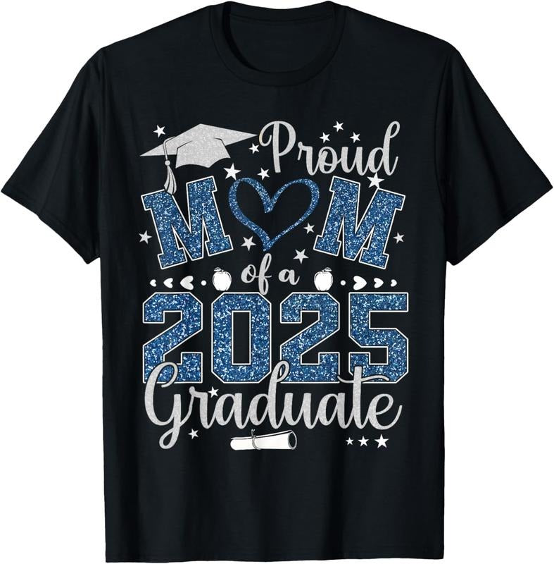 100% Cotton Proud Mom Of A Class Of 2025 Graduate 2025 Senior Mom 2025 T-Shirt Hoodie, Sweatshirt | HypeCrazeTee.com