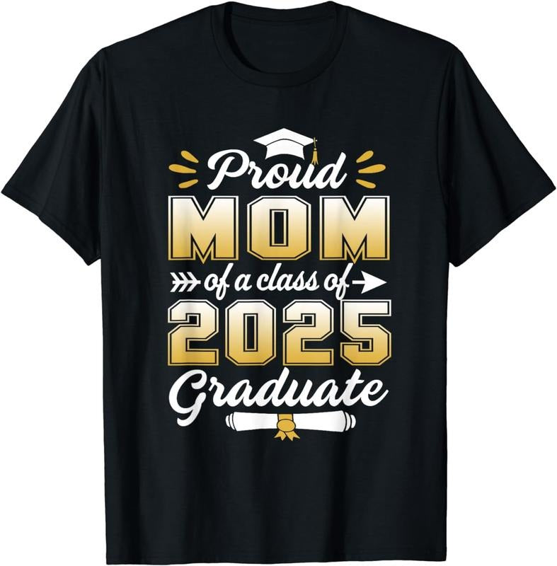 [100% Cotton]Proud Mom Of A Class Of 2025 Heart Graduate Senior 2025 T-Shirt Hoodie, Sweatshirt | HypeCrazeTee.com