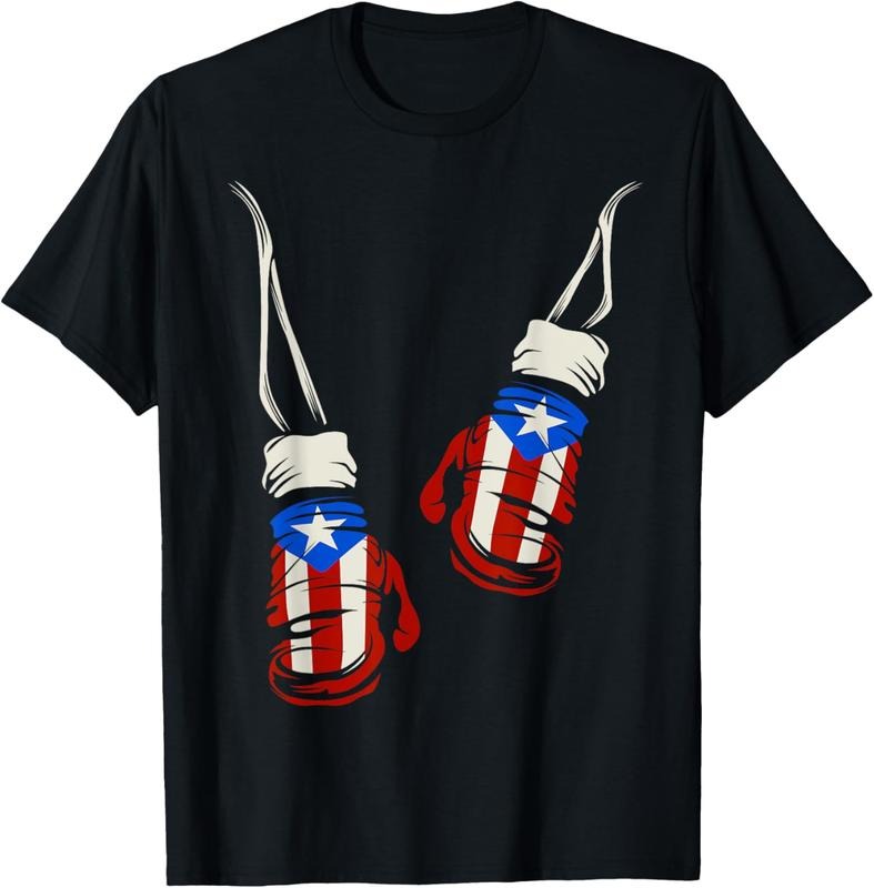 100% Cotton Puerto Rican | Puerto Rico Boxing Gloves Flag T Shirt T-Shirt Hoodie, Sweatshirt | HypeCrazeTee.com
