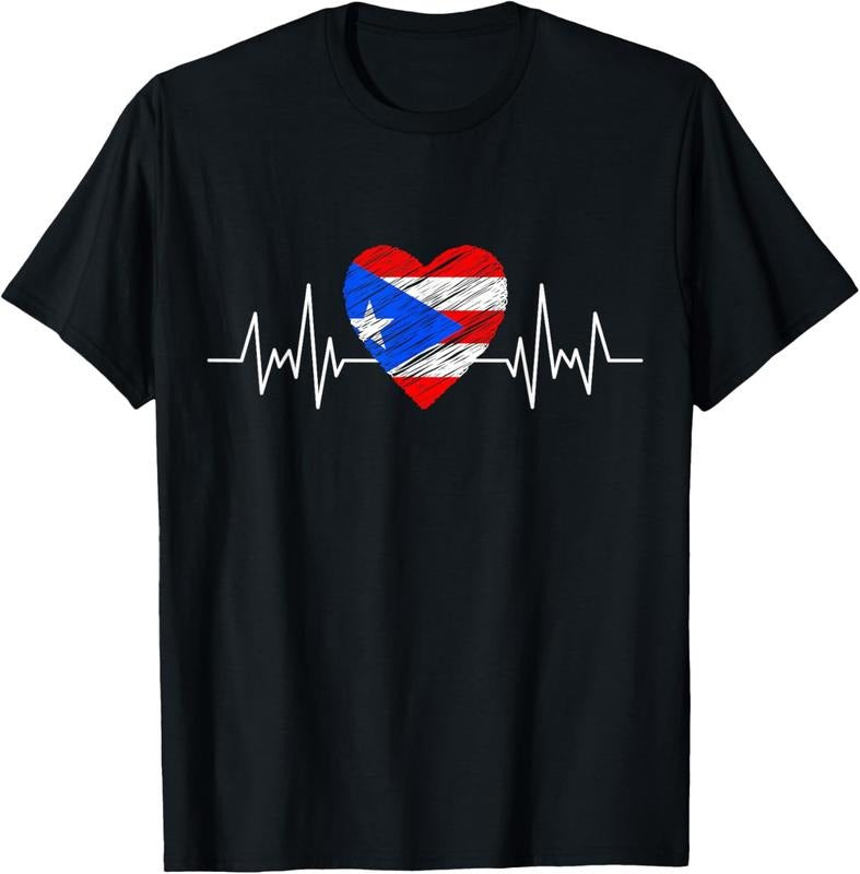 100% Cotton Puerto Rico Flag Heartbeat Pride Grunge Puerto Rican Flag T-Shirt Hoodie, Sweatshirt | HypeCrazeTee.com