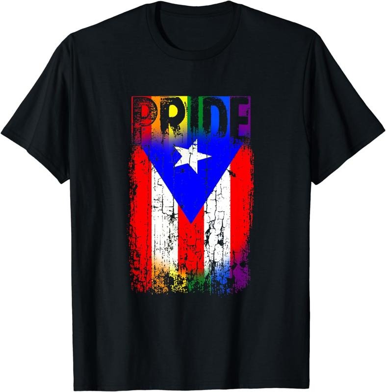 [100% Cotton]Puerto Rico Rican Gay Pride Flag LGBTQ Boricua Distressed T-Shirt Hoodie, Sweatshirt | HypeCrazeTee.com