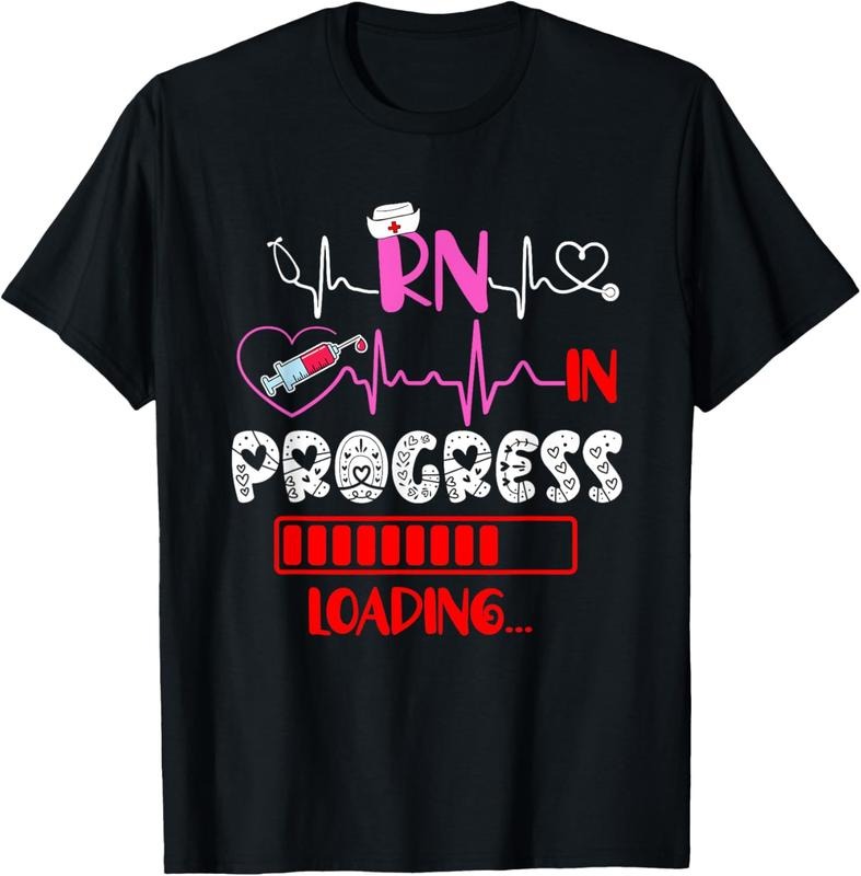 100% Cotton RN In Progress Loading Funny Future Nurse Graduation Lover T-Shirt Hoodie, Sweatshirt | HypeCrazeTee.com