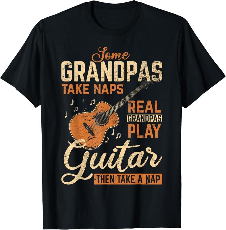 100% Cotton Real Grandpas Play Guitar Then Take Nap Funny Guitarist T-Shirt Hoodie, Sweatshirt | HypeCrazeTee.com