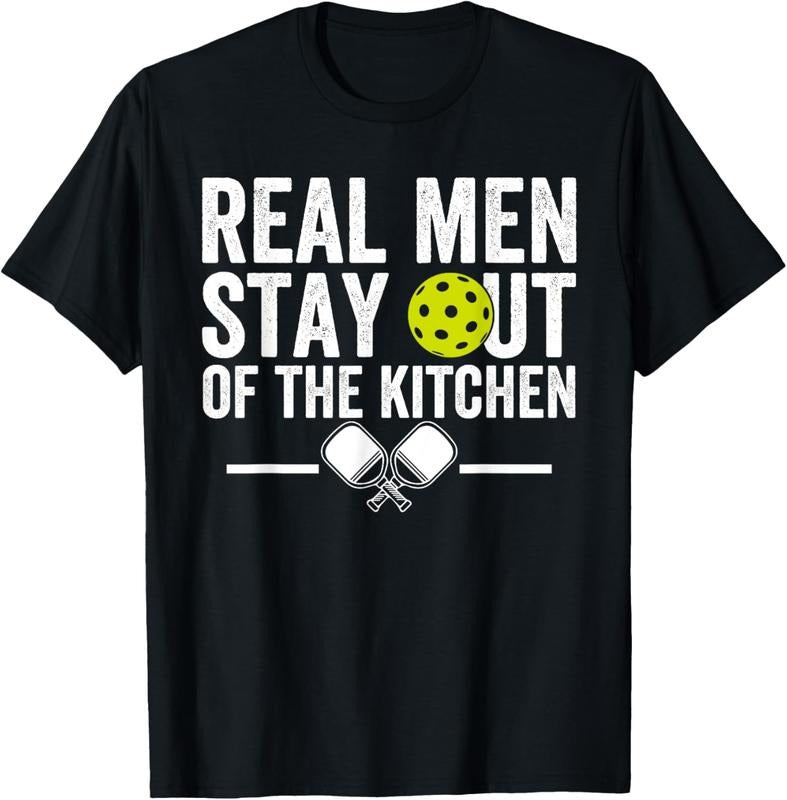 100% Cotton Real Men Stay Out of the Kitchen Funny Pickleball Vintage T-Shirt Hoodie, Sweatshirt | HypeCrazeTee.com