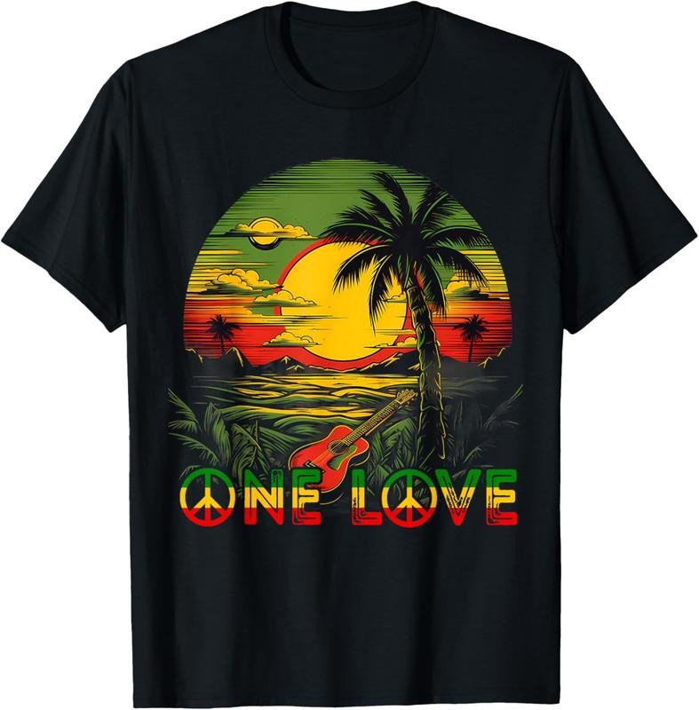 100% Cotton Reggae Music Guitar Rasta Pride Jamaica Rasta Reggae Sunset T-Shirt Hoodie, Sweatshirt | HypeCrazeTee.com