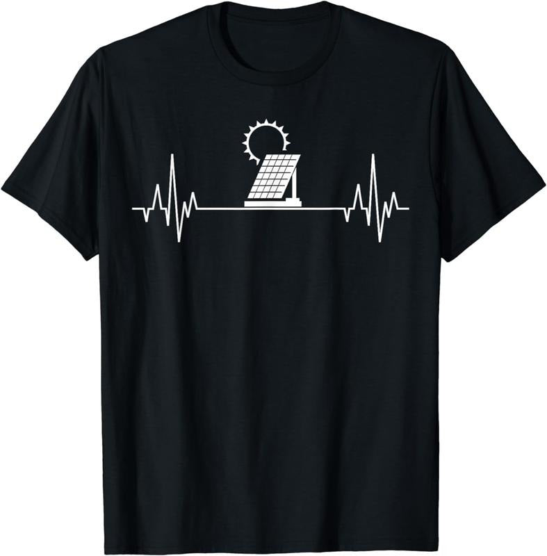 [100% Cotton]Renewable Energy Green Photovoltaic Solar Power Heartbeat T-Shirt Hoodie, Sweatshirt | HypeCrazeTee.com