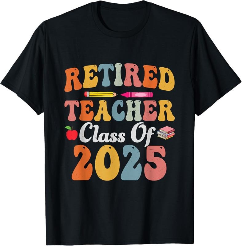 100% Cotton Retired Teacher Class Of 2025 Retro Groovy Teacher T-Shirt Hoodie, Sweatshirt | HypeCrazeTee.com