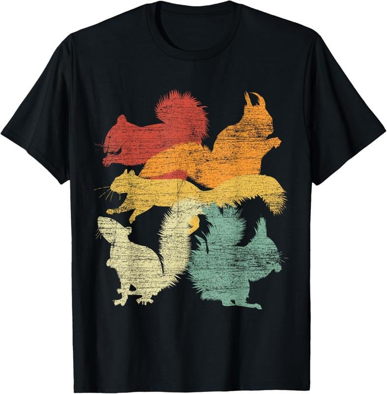 100% Cotton Retro Forest Animal Lover Gift Idea Squirrel T-Shirt Hoodie, Sweatshirt | HypeCrazeTee.com