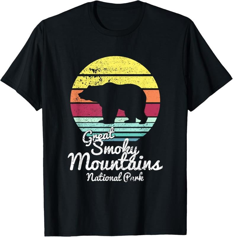 100% Cotton Retro Great Smoky Mountains National Park TN Bear T Shirt T-Shirt Hoodie, Sweatshirt | HypeCrazeTee.com