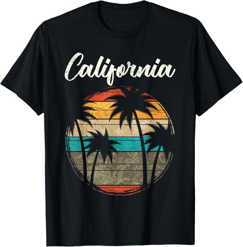 100% Cotton Retro Palm Trees California T-Shirt Hoodie, Sweatshirt | HypeCrazeTee.com