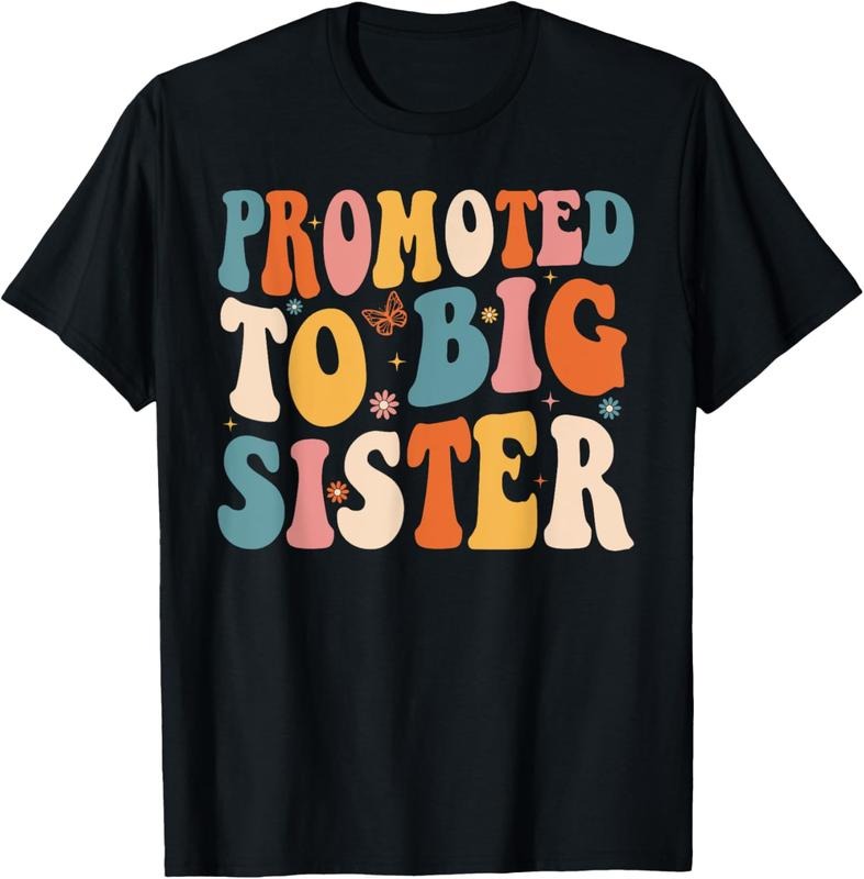 100% Cotton Retro Promoted To Big Sister Big Sis Teens Girls  T-Shirt Hoodie, Sweatshirt | HypeCrazeTee.com