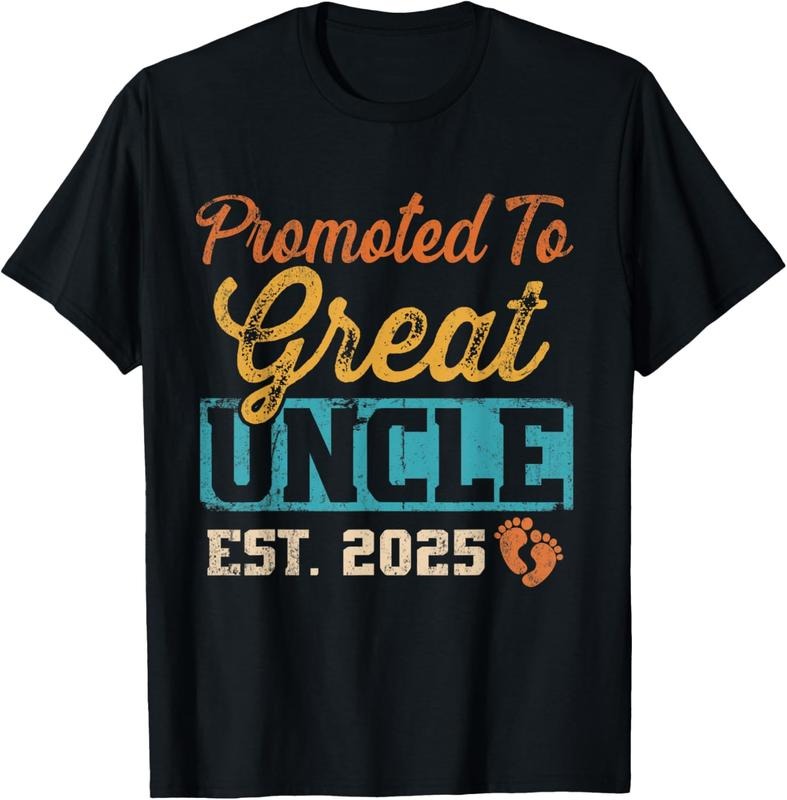 100% Cotton Retro Promoted To Great Uncle Est 2025 T-Shirt Hoodie, Sweatshirt | HypeCrazeTee.com