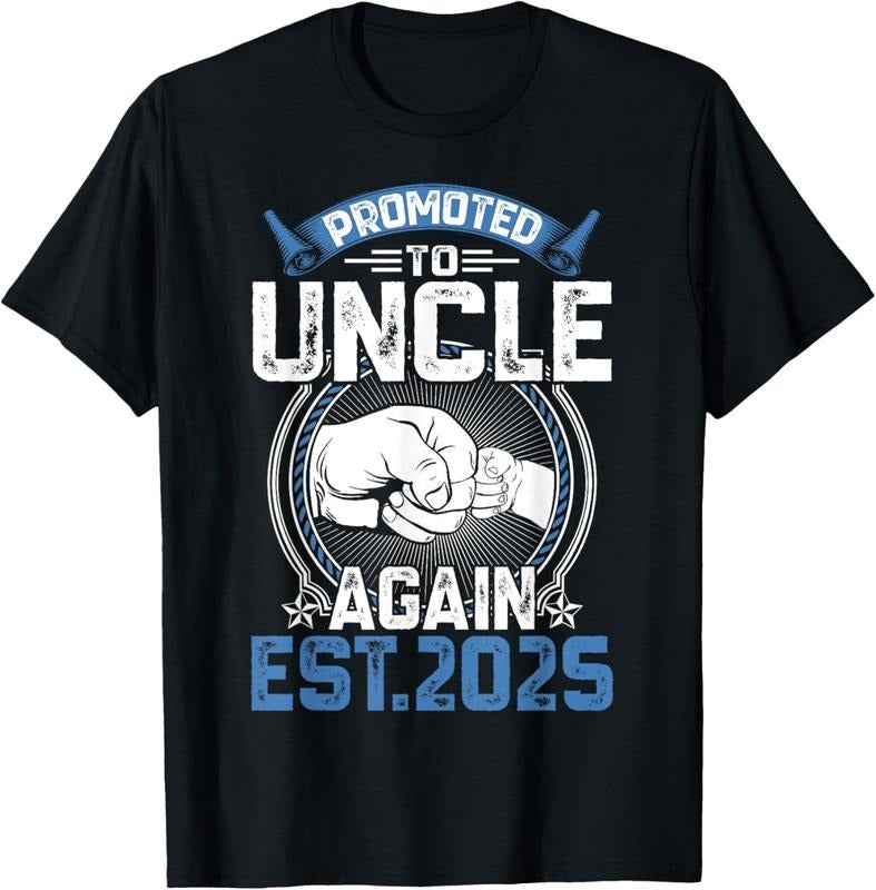 100% Cotton Retro Promoted To Uncle 2025 Again Soon To Be Uncle Mens T-Shirt Hoodie, Sweatshirt | HypeCrazeTee.com