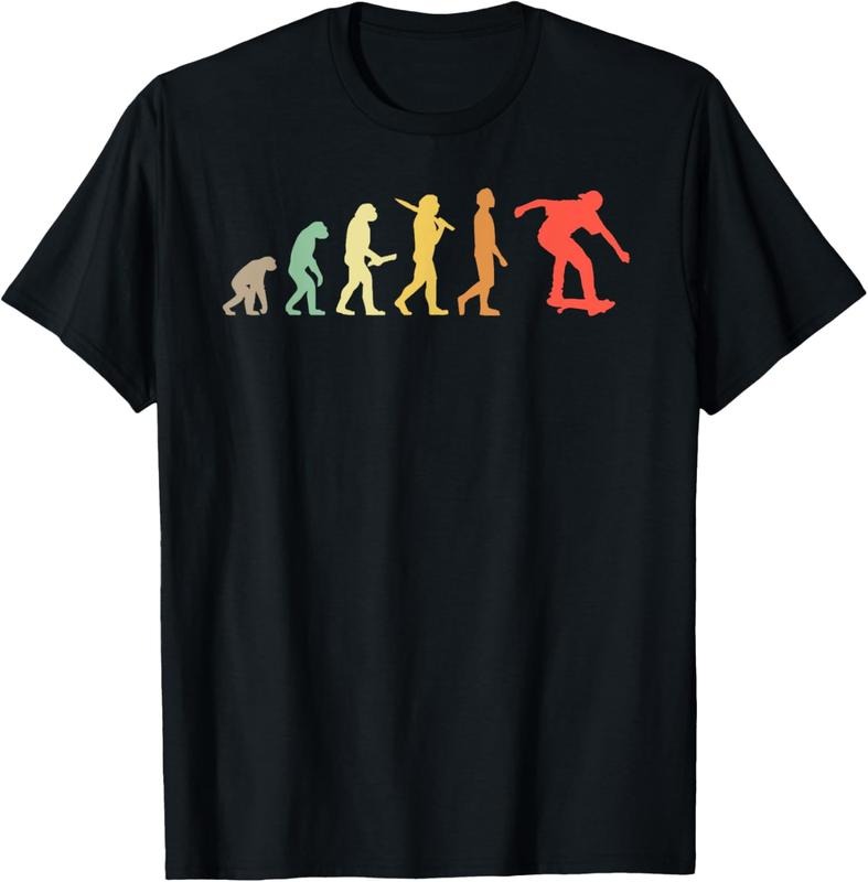 100% Cotton Retro Skating Evolution Gift For Skaters & Skateboarders T-Shirt Hoodie, Sweatshirt | HypeCrazeTee.com