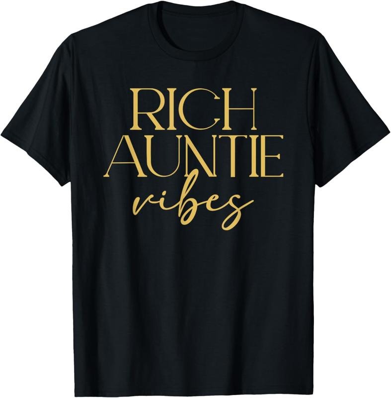100% Cotton Rich Auntie Vibes Aunt Family Member Love Mother Parent T-Shirt Hoodie, Sweatshirt | HypeCrazeTee.com