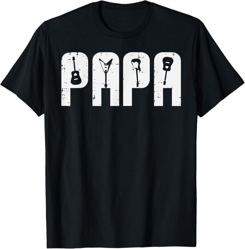 100% Cotton Rocker Papa Guitars Electric Acoustic Bass Dad Daddy T-Shirts, Hoodie, Sweatshirt