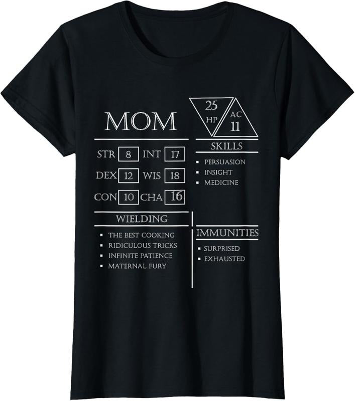 100% Cotton Roleplaying Dice Gamer Dragon Mom Stat Skills Wielding T-Shirt Hoodie, Sweatshirt | HypeCrazeTee.com