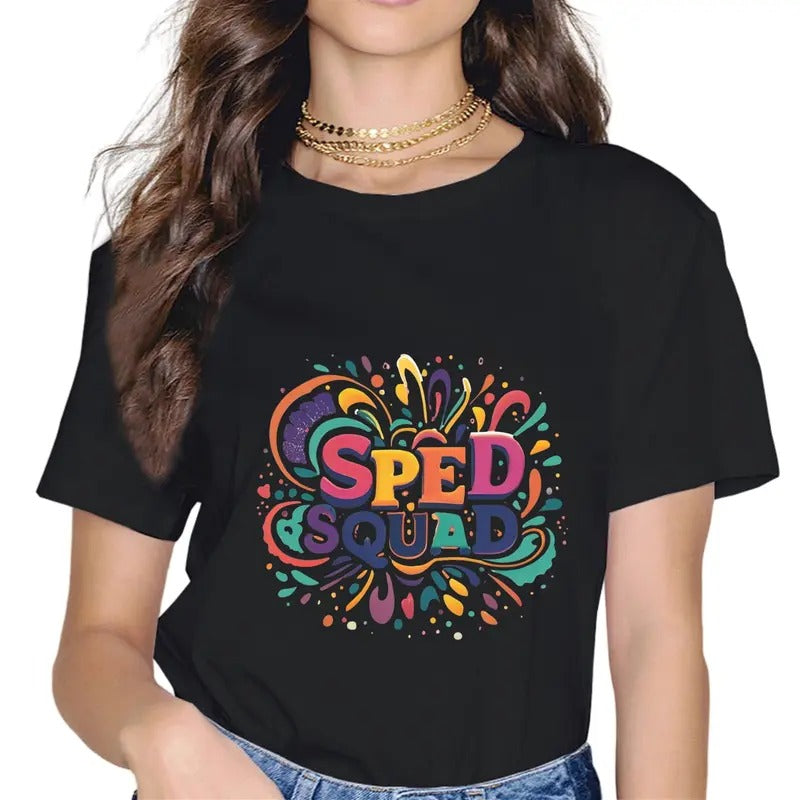 [100% Cotton]SPED Squad Proud Special Education Para Teacher Colorful T-Shirt Hoodie, Sweatshirt | HypeCrazeTee.com