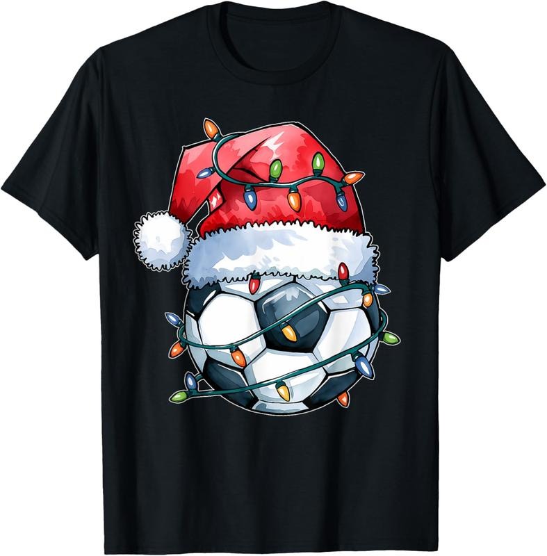 100% Cotton Santa Sports Design For Men Boys Christmas Soccer Player T-Shirt Hoodie, Sweatshirt | HypeCrazeTee.com