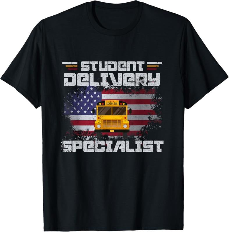 100% Cotton School Bus Driver's American Flag Pride | School Bus Driver T-Shirt Hoodie, Sweatshirt | HypeCrazeTee.com