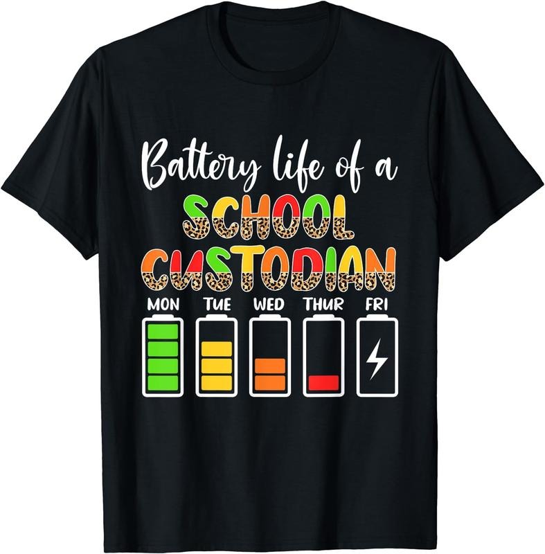 [100% Cotton]School Custodian Battery Life School Janitor T-Shirt Hoodie, Sweatshirt | HypeCrazeTee.com