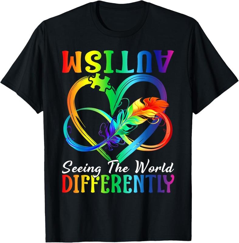 100% Cotton Seeing the World differently Autism Awareness Infinity T-Shirt Hoodie, Sweatshirt | HypeCrazeTee.com