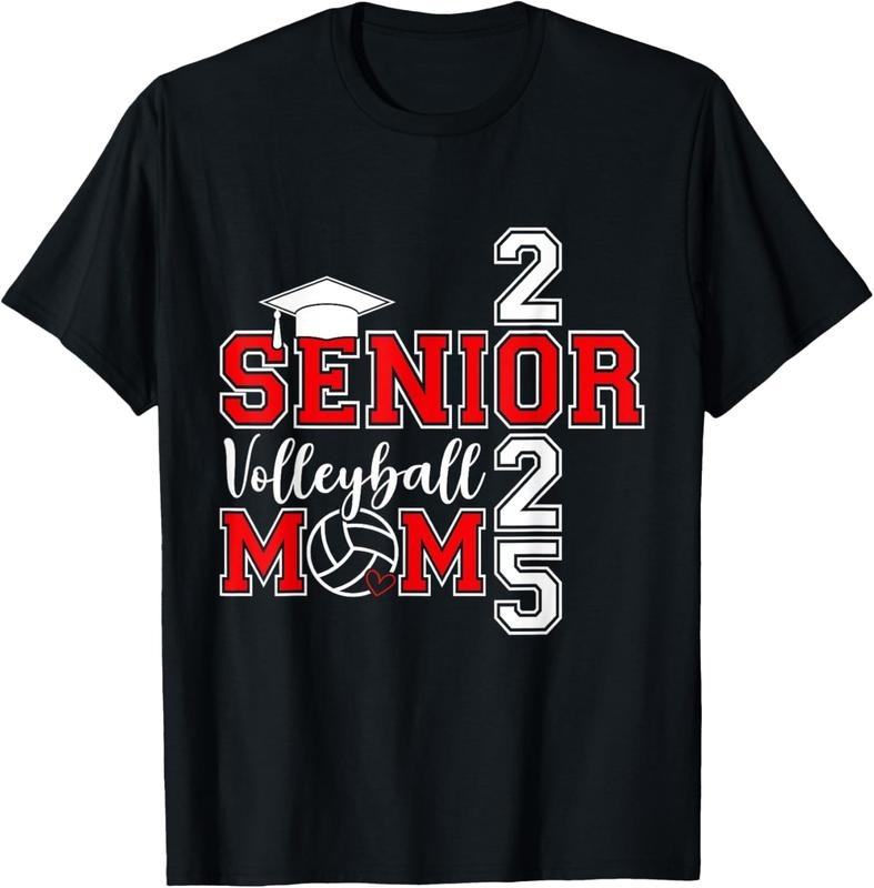 100% Cotton Senior 2025 Proud Volleyball Mom Of A Class Of 2025 Graduate T-Shirt Hoodie, Sweatshirt | HypeCrazeTee.com