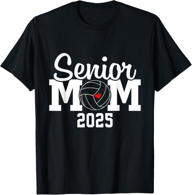 100% Cotton Senior Mom Class Of 2025 Volleyball Mom Graduation Senior 25 T-Shirt Hoodie, Sweatshirt | HypeCrazeTee.com