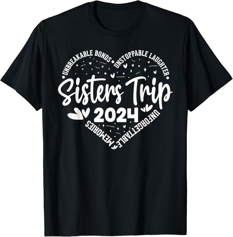 100% Cotton Sisters Trip 2024 Memories Trip Friends Vacation Retro T-Shirt Hoodie, Sweatshirt | HypeCrazeTee.com
