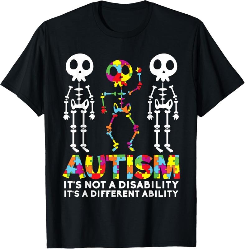 100% Cotton Skull Dance Autism Awareness Mom Dad  Autism T-Shirt Hoodie, Sweatshirt | HypeCrazeTee.com