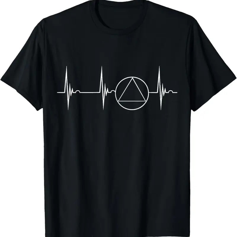 100% Cotton Sober Recover Sobriety Heartbeat EKG Pulse Abstinence T-Shirtstyle{n002}2 T-Shirts, Hoodie, Sweatshirt